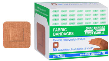 Fabric Bandages, Small Patch, 3.8 x 3.8 cm, Heavyweight, 50 Box Online