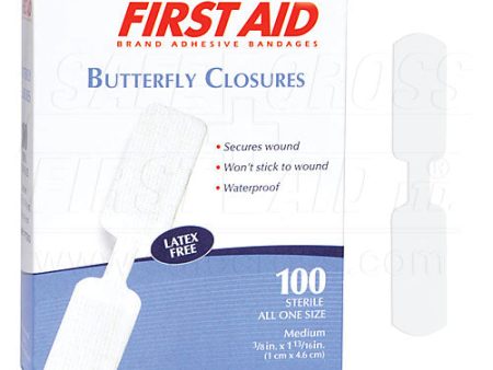 Butterfly Skin Closures, Medium, 1 x 4.6 cm, 100 Box Hot on Sale