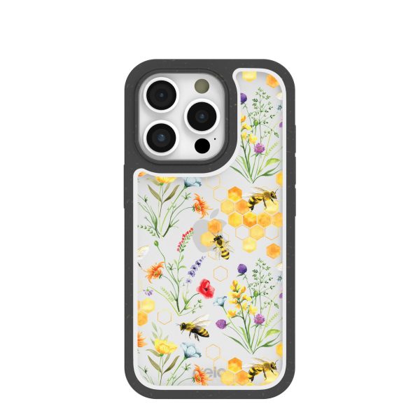 Clear Sweet Bees iPhone 16 Pro Case With Black Ridge For Sale