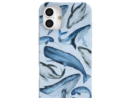 Powder Blue Whales iPhone 16 Plus Case Online