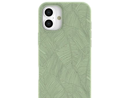 Sage Green Lushy Leaves iPhone 16 Plus Case Discount