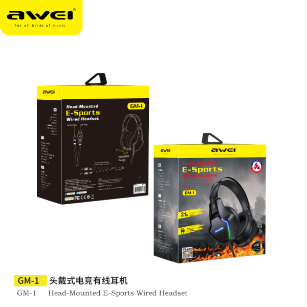 AWEI GM-1 E-Sports Wired Headset Online Sale