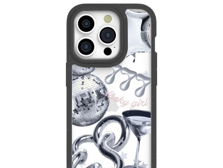 Clear Cosmic Luck iPhone 15 Pro Case With Black Ridge For Discount