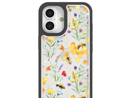 Clear Sweet Bees iPhone 16 Case With Black Ridge Sale