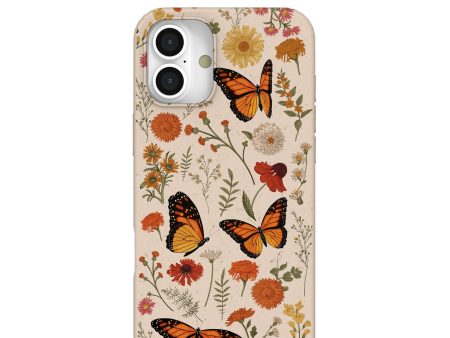 Seashell Monarch Butterfly iPhone 16 Plus Case Online now