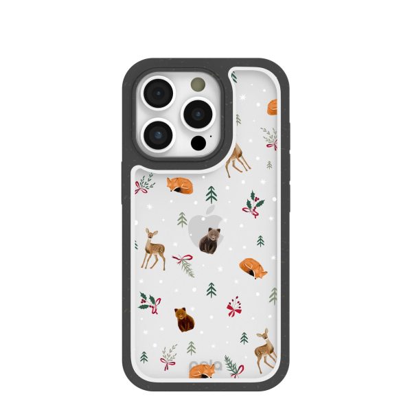 Clear Winter Woodland iPhone 16 Pro Case With Black Ridge on Sale