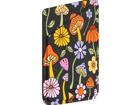 Shrooms and Blooms Black Phone Case Card Holder  For Sale