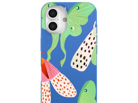 Electric Blue Mothopia iPhone 16 Case Fashion