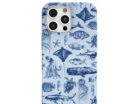 Powder Blue Marine Life iPhone 16 Pro Max Case Supply