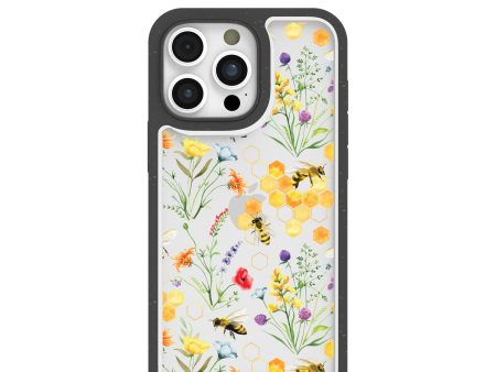 Clear Sweet Bees iPhone 16 Pro Max Case With Black Ridge For Cheap