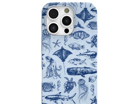 Powder Blue Marine Life iPhone 16 Pro Case on Sale