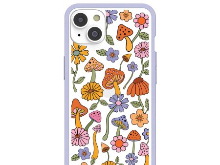 Clear Shrooms and Blooms iPhone 14 Case With Lavender Ridge Cheap