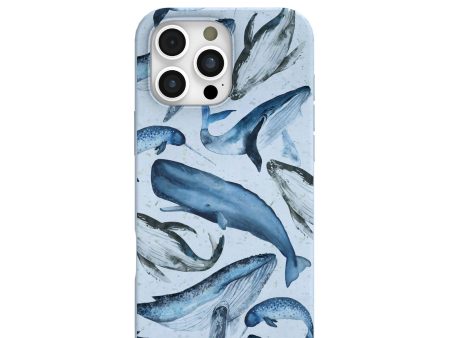 Powder Blue Whales iPhone 16 Pro Max Case on Sale