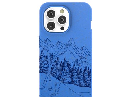 Electric Blue Backcountry Ski iPhone 14 Pro Case Online