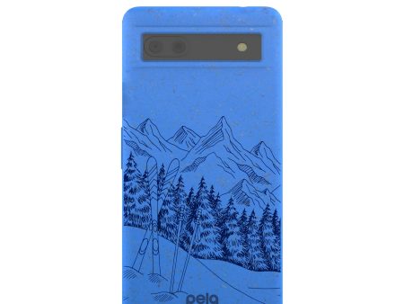 Electric Blue Backcountry Ski Google Pixel 6a Case Online now