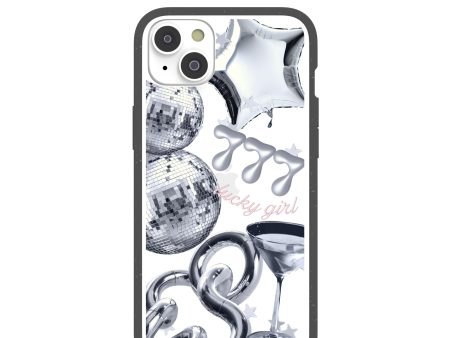 Clear Cosmic Luck iPhone 14 Plus Case With Black Ridge Online