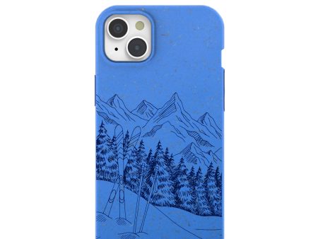 Electric Blue Backcountry Ski iPhone 15 Plus Case on Sale