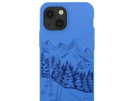 Electric Blue Backcountry Ski iPhone 13 Mini Case For Cheap