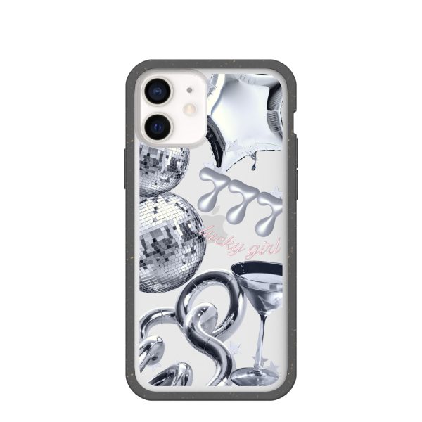 Clear Cosmic Luck iPhone 12  iPhone 12 Pro Case With Black Ridge Cheap