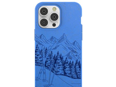 Electric Blue Backcountry Ski iPhone 14 Pro Max Case Cheap