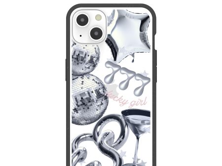 Clear Cosmic Luck iPhone 13 Case With Black Ridge Sale