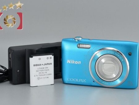 Very Good!! Nikon COOLPIX S3500 Oriental Blue 20.0 MP Digital Camera Discount