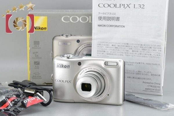 Very Good!! Nikon COOLPIX L32 Silver 20.1 MP Digital Camera For Discount