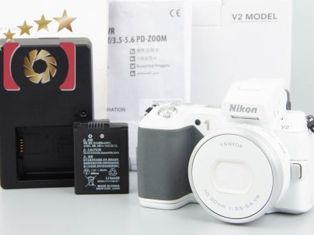 Count 2,503  Nikon 1 V2 White 14.3MP + 1 NIKKOR 10-30 3.5-5.6 VR New Model Sale