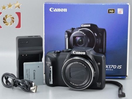 Very Good!! Canon PowerShot SX170 IS Black 16.0 MP Digital Camera Hot on Sale