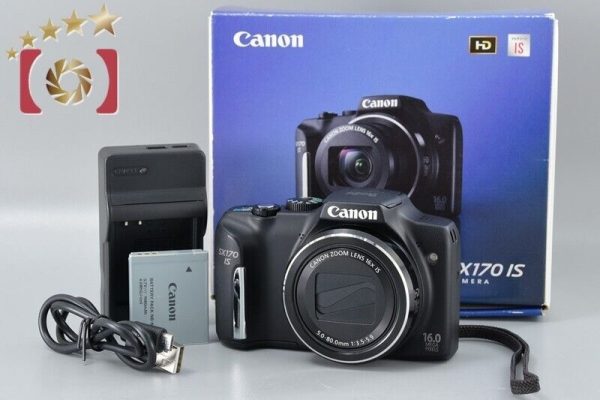 Very Good!! Canon PowerShot SX170 IS Black 16.0 MP Digital Camera Hot on Sale