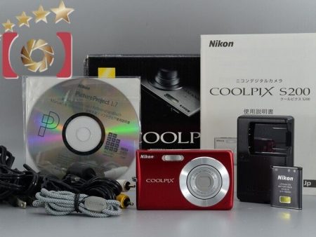 Very Good!!  Nikon COOLPIX S200 Red 7.1 MP Digital Camera w Box Online Hot Sale