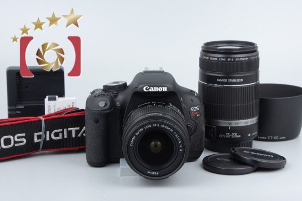 Count 4,845  Canon EOS Kiss X5   Rebel T3i   600D 18.0 MP 18-55 55-250 Lenses Online Hot Sale